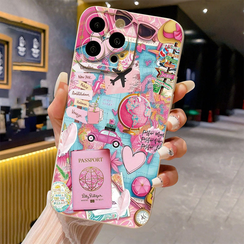 Phone Cases Rugged - السفر الطائرة المطبوعة ماتي مكافحة الإفلات