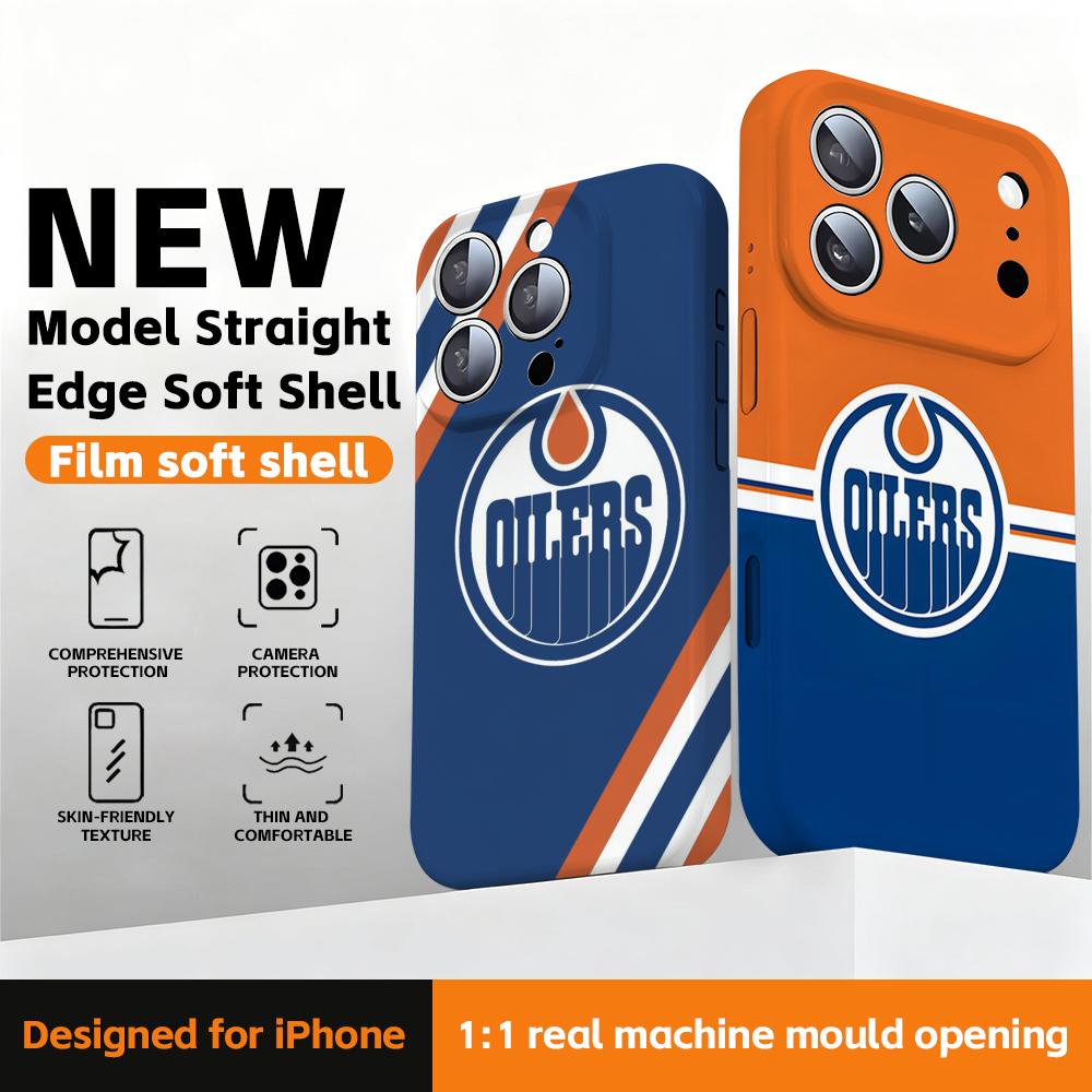Phone Cases Edmonton - جراب هاتف إدمونتون أو-أويلرز بحافة مستقيمة