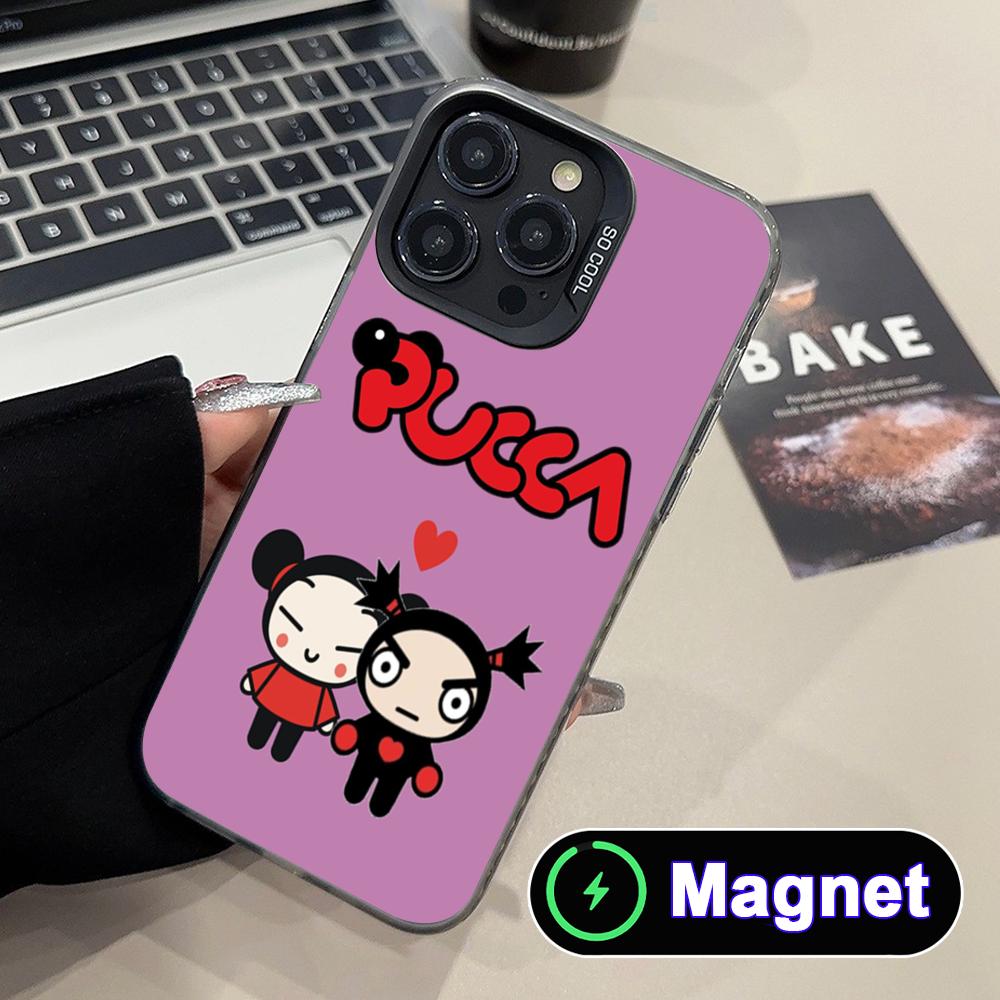 Phone Cases With Magnet - غطاء هاتف كرتوني P-Pucca لآيفون 17