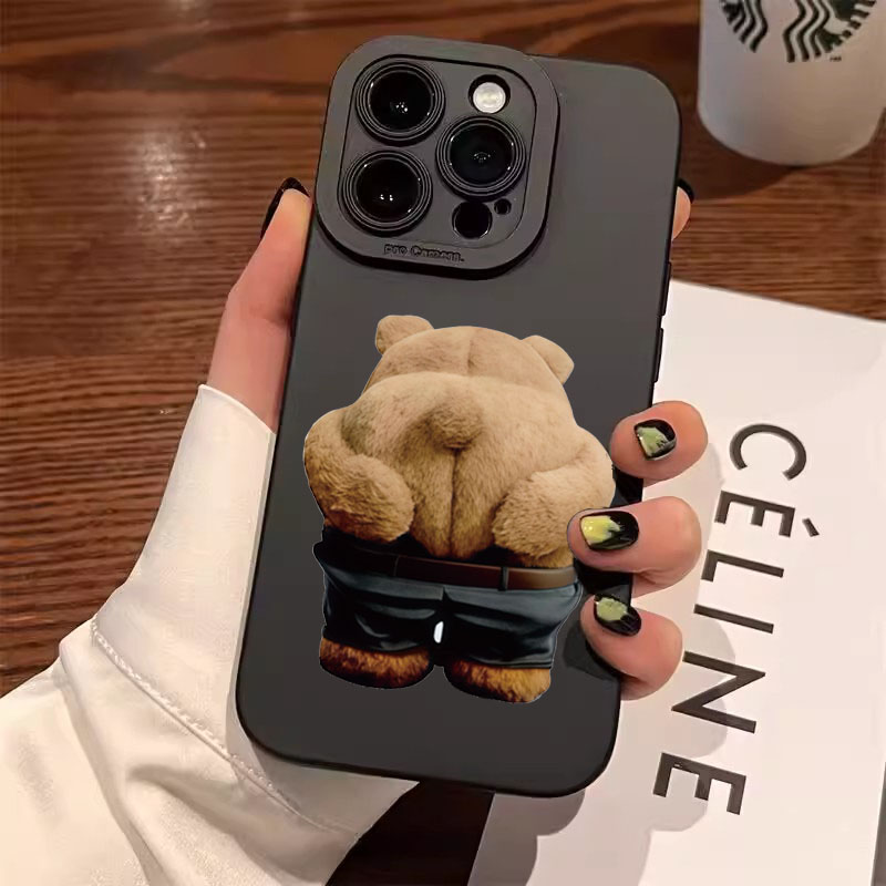 Phone Cases Rugged - مضحك كول الدب سيليكون جراب هاتف