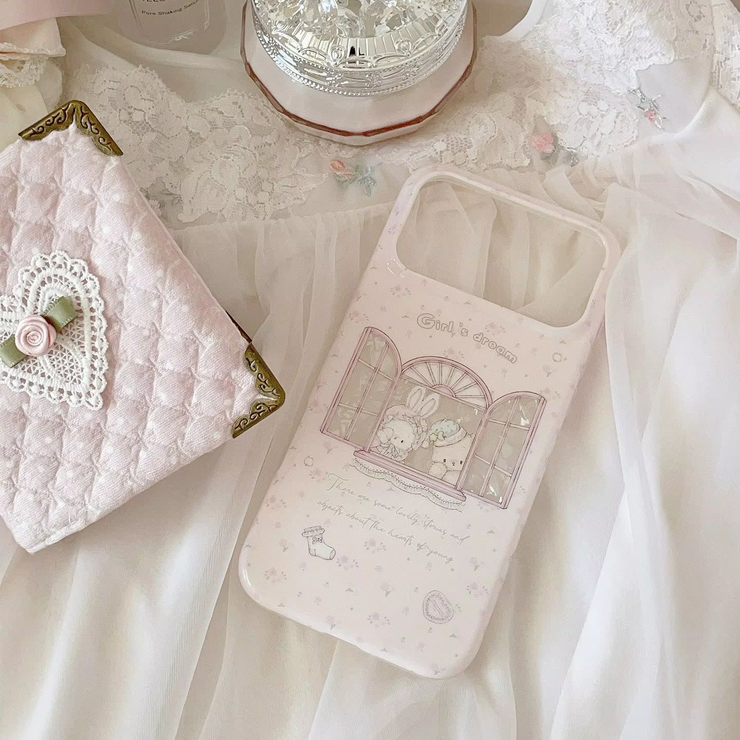 Phone Cases Girls - غطاء هاتف كاواي بتصميم أرنب ودب