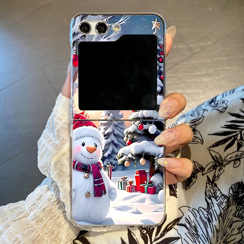 Phone Cases Z Fold 6 - غطاء هاتف بتصميم رجل الثلج والأيل