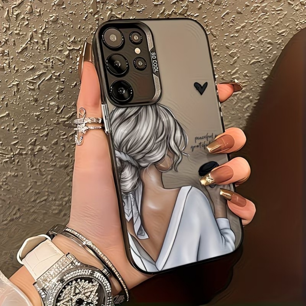 Phone Cases Girls - غطاء هاتف مطبوع عليه 'فتاة هادئة