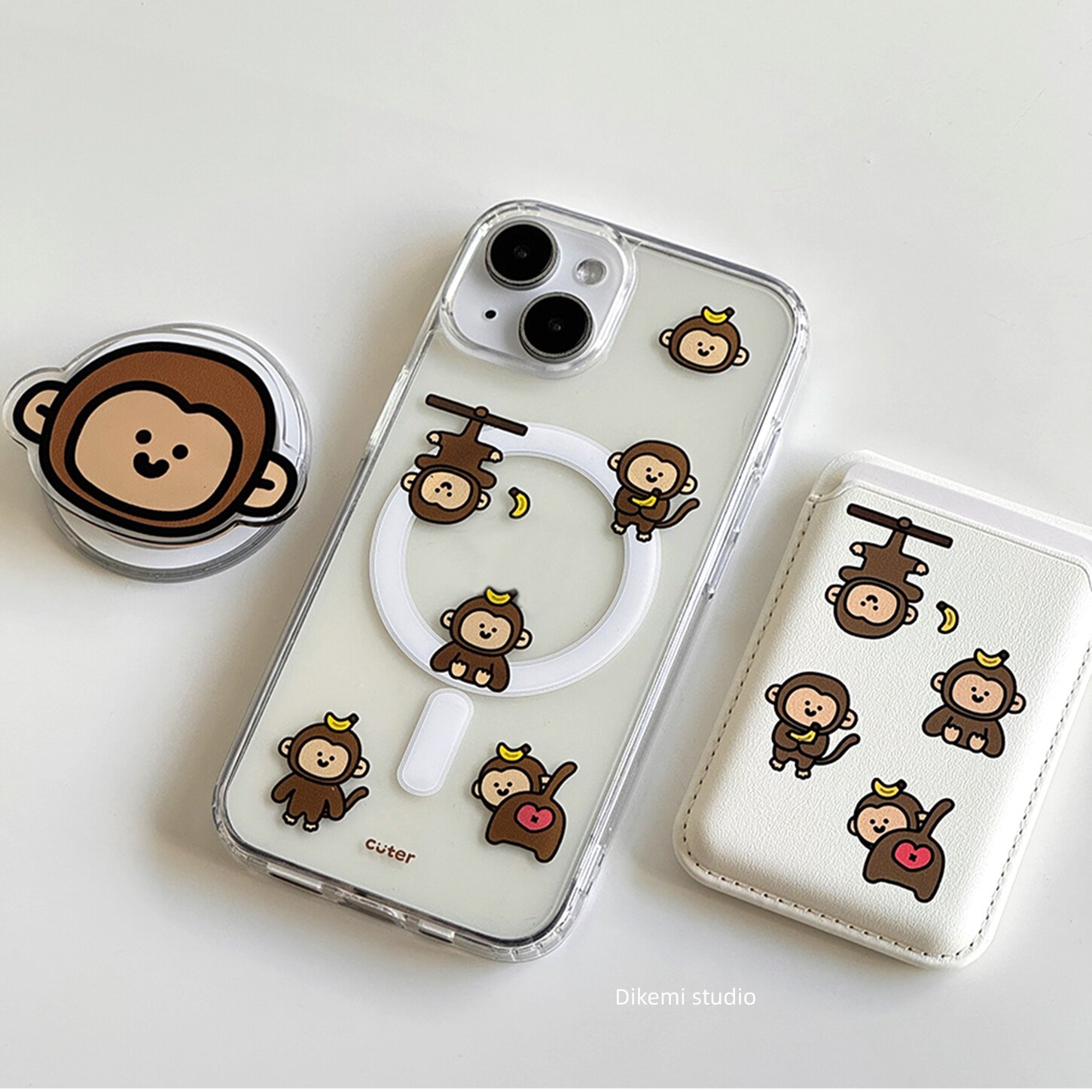 Phone Cases Girls - غطاء هاتف كوري بتصميم قرد صغير