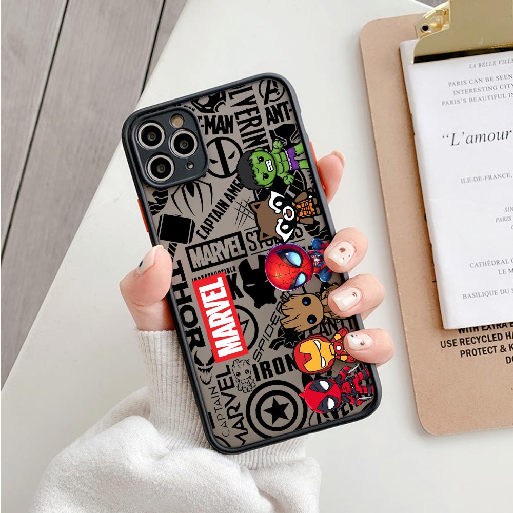 Phone Cases Rugged - غطاء حماية شفاف مطفي بتصميم أبطال
