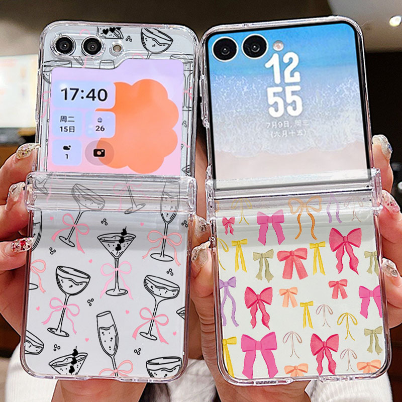 Phone Cases Z Fold 6 - غطاء هاتف قابل للطي بنمط فيونكة
