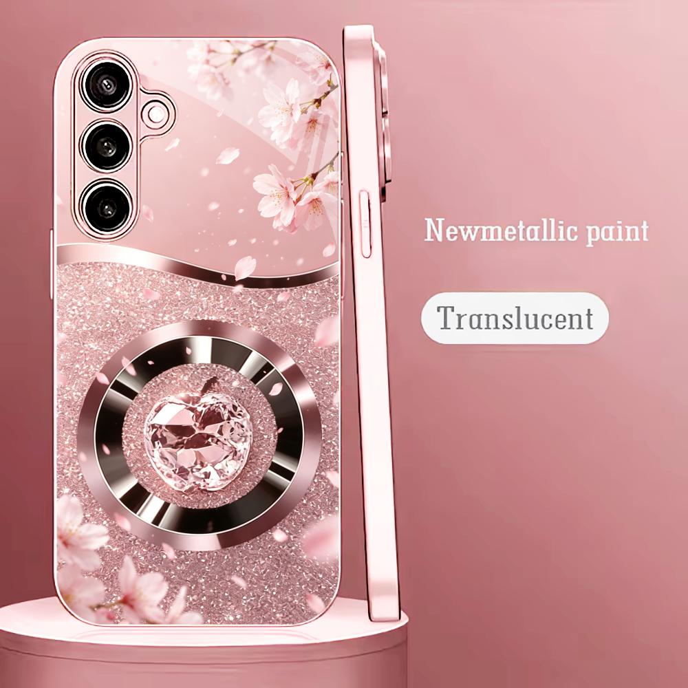 Phone Cases Quad Lock - جراب هاتف بتصميم زهرة التفاح اللامعة