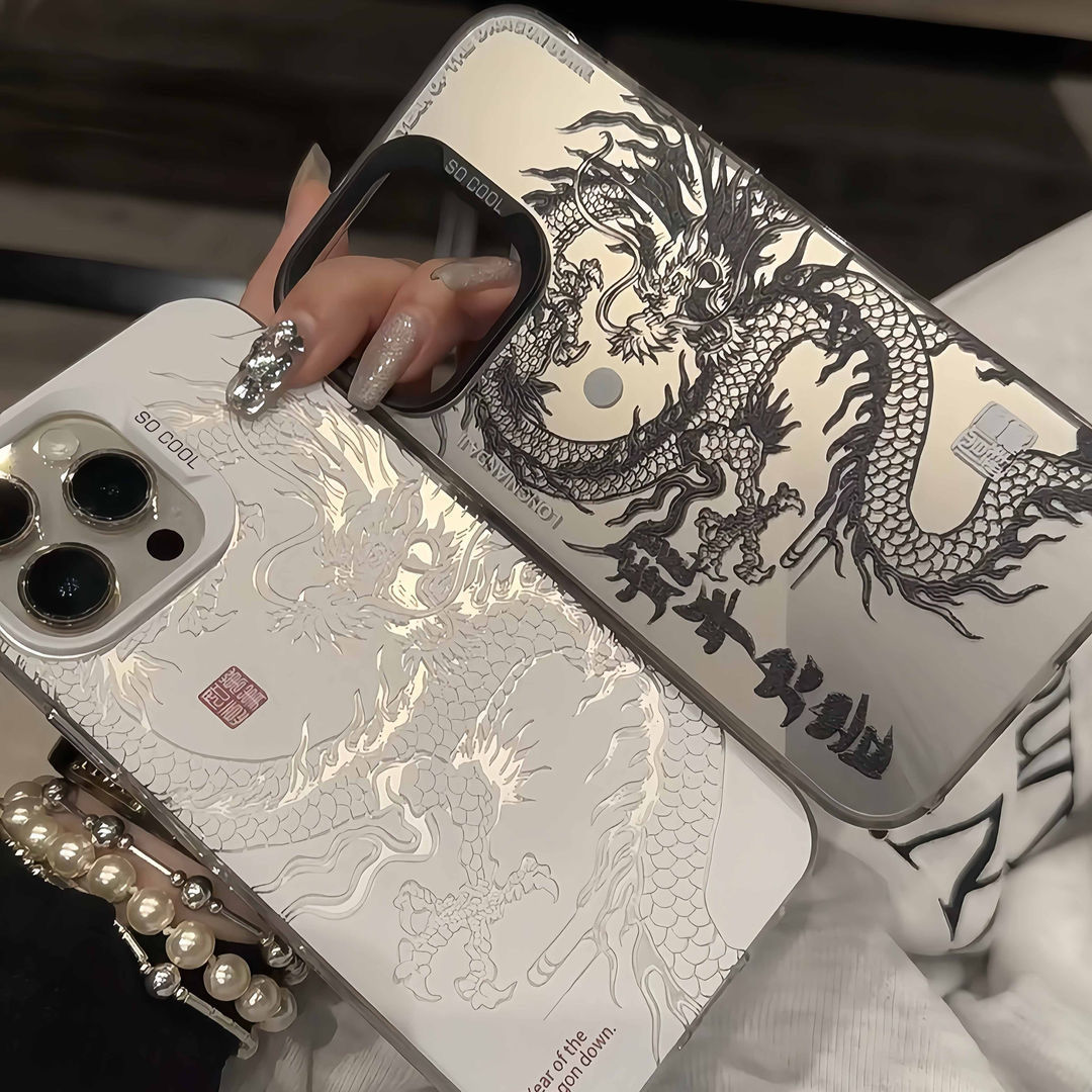 Phone Cases Rugged - غطاء هاتف فاخر بتصميم التنين الصيني