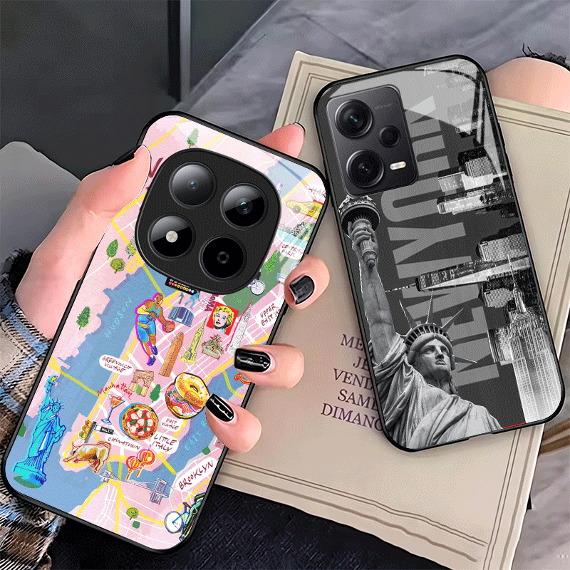 Phone Cases York - غطاء هاتف زجاجي بتصميم مدينة نيويورك