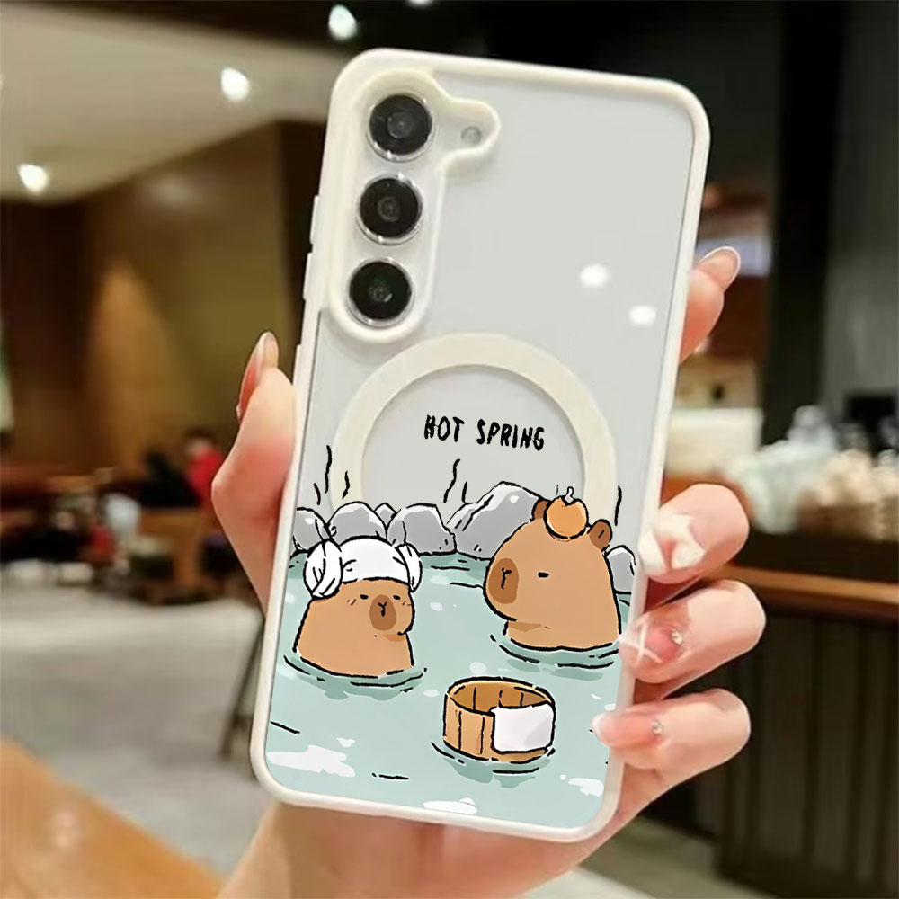 Phone Cases Galaxy S24 - غطاء هاتف مغناطيسي شفاف ملون لسامسونج