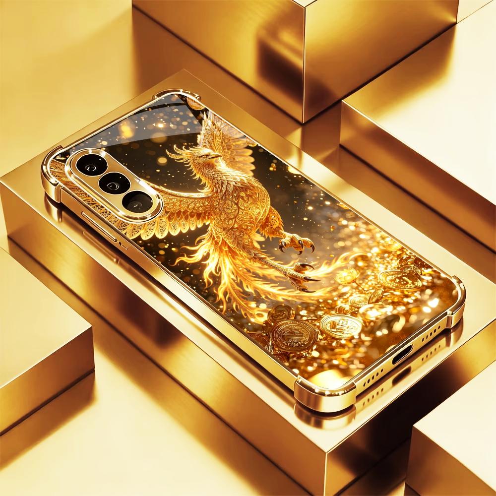 Phone Cases Quad Lock - جراب هاتف فاخر بتصميم طائر ذهبي
