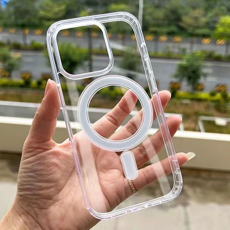 Phone Cases With Magnet - غطاء شفاف متوافق مع شحن Magsafe