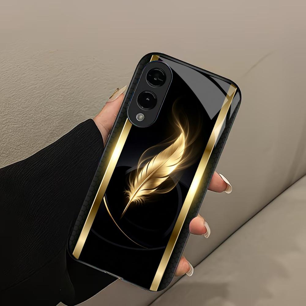 جراب هاتف ذهبي لامع بتصميم ريش - مراجعة Phone Cases Quad Lock وسعره
