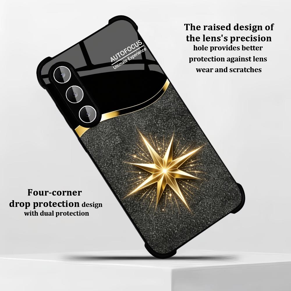جراب هاتف أسود لامع بنجمة ذهبي - مراجعة Phone Cases Quad Lock وسعره