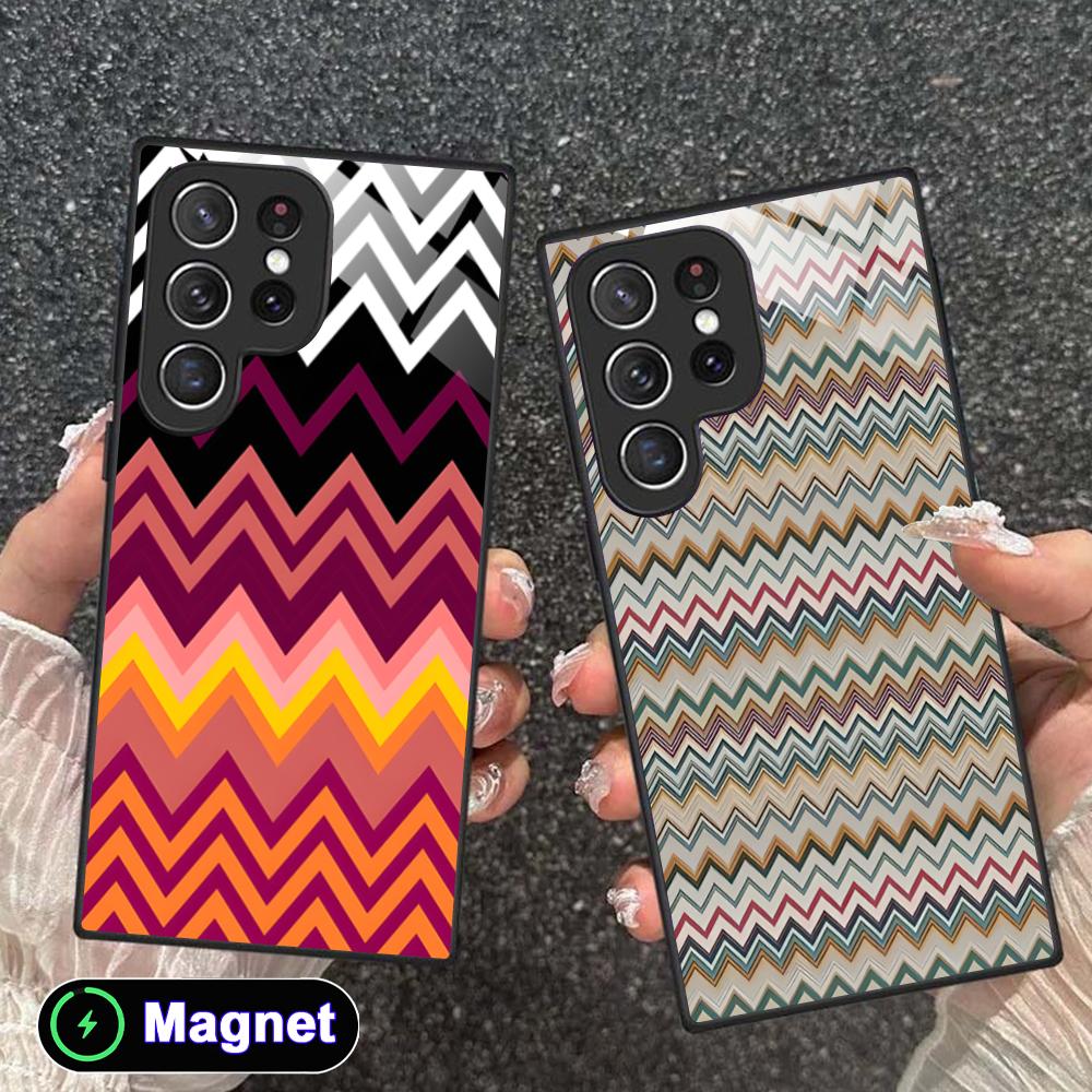غطاء هاتف عصري بنمط موجي مخطط  - مراجعة Phone Cases With Magnet وسعره