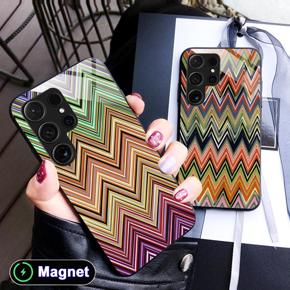 غطاء هاتف عصري بنمط موجي مخطط  - مراجعة Phone Cases With Magnet وسعره