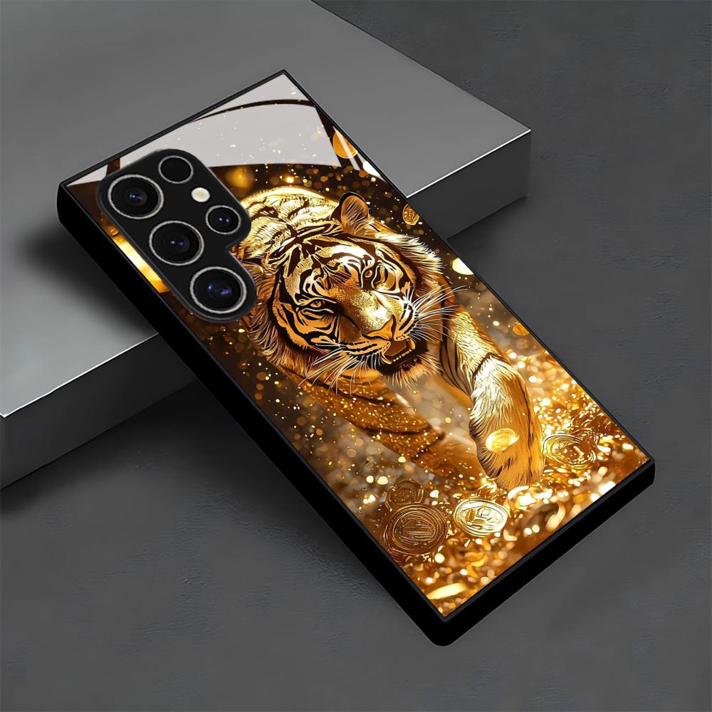 جراب هاتف زجاجي بنمط النمر لها - مراجعة Phone Cases Galaxy S24 وسعره