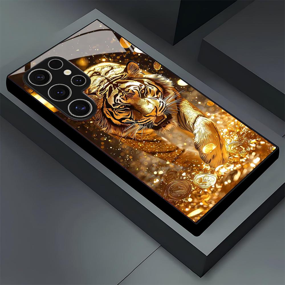 جراب هاتف زجاجي بنمط النمر لها - مراجعة Phone Cases Galaxy S24 وسعره