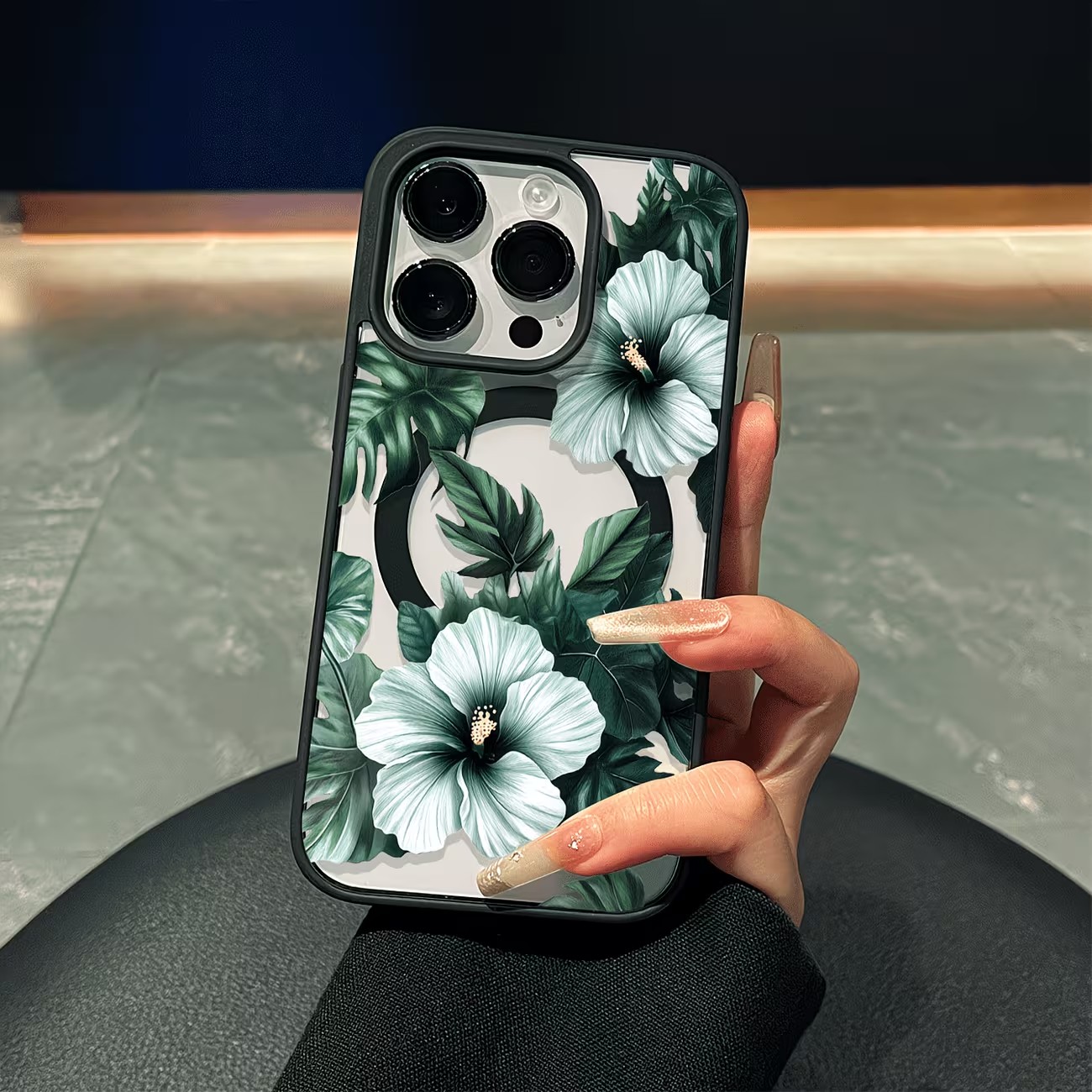 غطاء هاتف شفاف بتصميم زهور خضر - مراجعة Phone Cases With Magnet وسعره